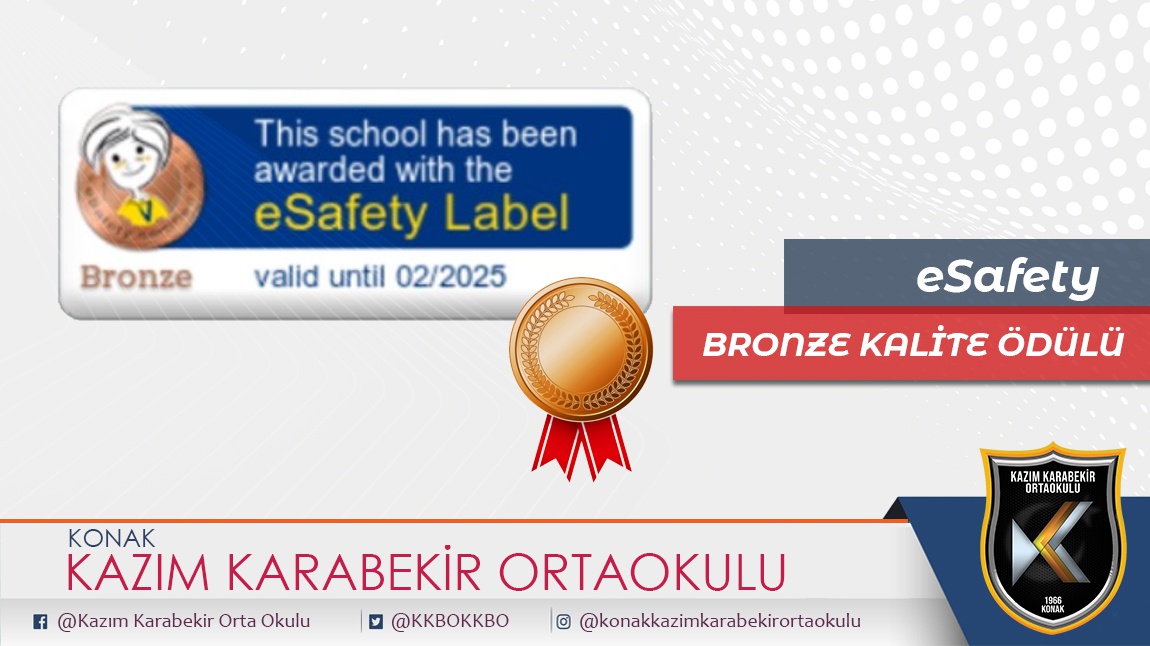  eSafety (e-güvenlik) Bronze Kalite Etiketini Kazandık